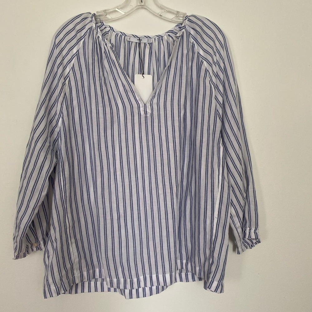 MNG suit summer blue stripe top